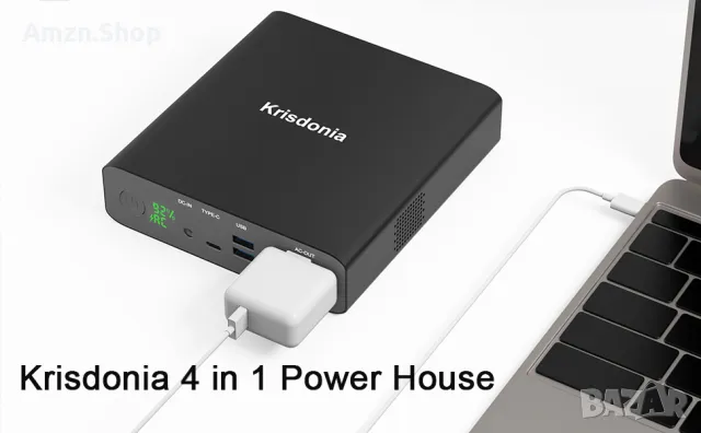 Krisdonia AC Power Bank Преносимо зарядно устройство 27000mAh 130W външна батерия за MacBook лаптоп , снимка 2 - Батерии за лаптопи - 47240155