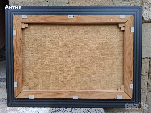 Красива Стара Картина Живопис Маслени Бои на Платно Канава, снимка 9 - Антикварни и старинни предмети - 53772607