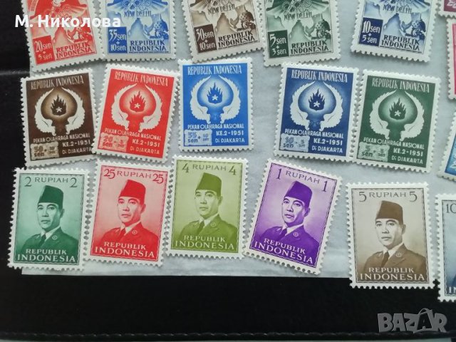Пощенски марки Индонезия 1951, снимка 3 - Филателия - 45747007