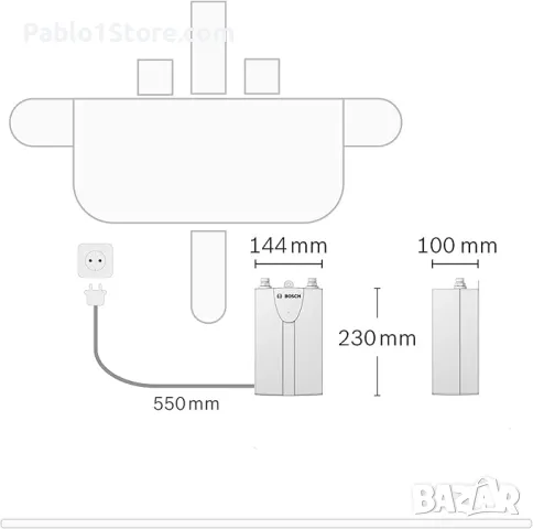 Малък хидравличен бойлер Bosch Tronic Comfort Compact - 3,5 kW, 230 V, снимка 3 - Бойлери - 49553964