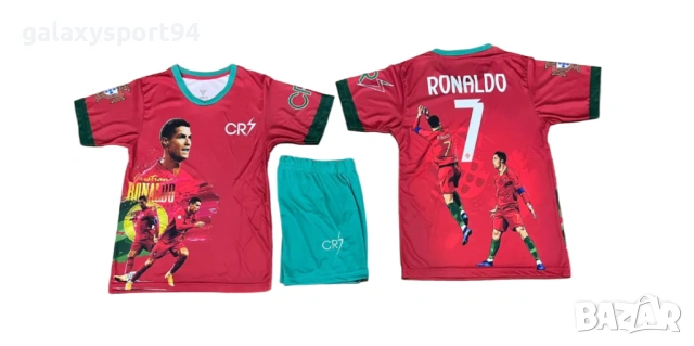 2026 GOAT CR7 Син Екип Роналдо мадрид на CR7 Футболен детски Екип с Чорапи, снимка 2 - Футбол - 54160064