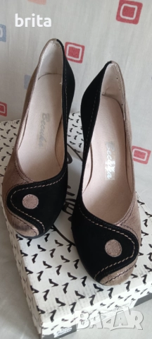 Нови №36 Естествен Велур и ток , снимка 3 - Дамски обувки на ток - 52826030