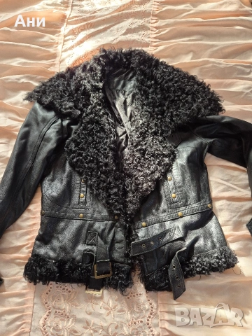 Елегантно кожено яке естествена кожа и яка