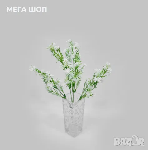 Изкуствена аранжировка с миниатюрни бели цветчета – елегантен декоративен акцент, снимка 2 - Изкуствени цветя - 50332481