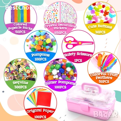 2 комплекта за творчество + парти комплект за храна + костюм пеперуда + подарък балони, снимка 5 - Рисуване и оцветяване - 53614246