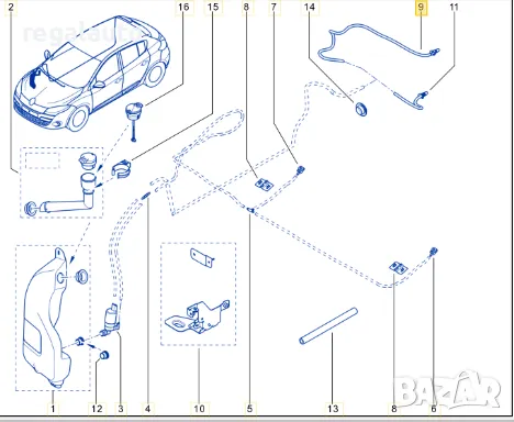 289709979R,дюза пръскалка задна чистачка RENAULT MEGANE 3/SCENIC 3, снимка 1 - Части - 48271423