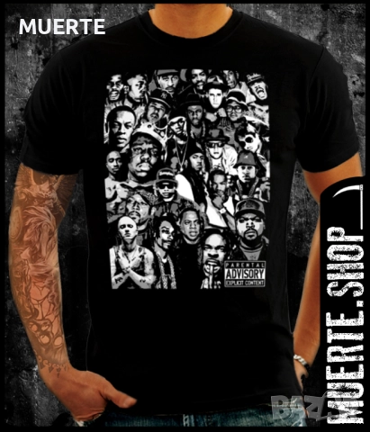 Черна тениска с щампа HIP HOP ALL STARS