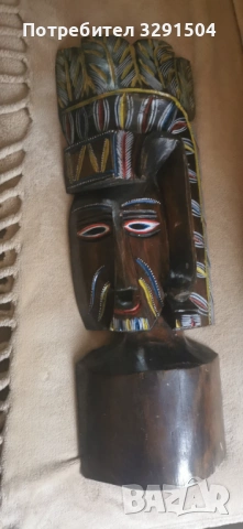 Дървена маска , снимка 2 - Декорация за дома - 54015300