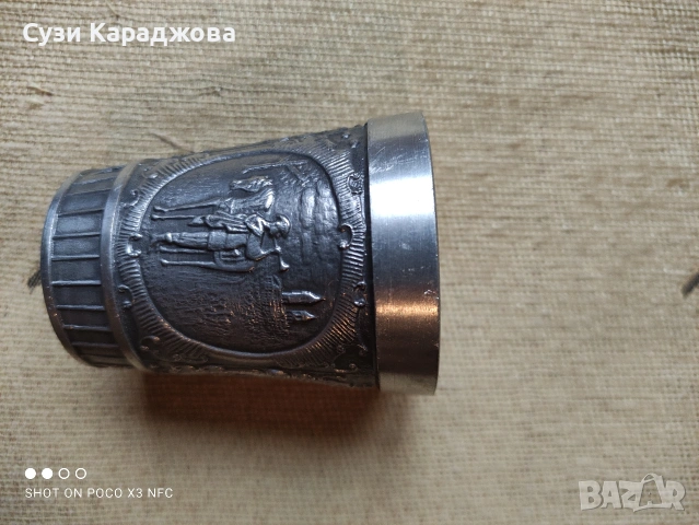 Немска калаена чаша, снимка 3 - Антикварни и старинни предмети - 53251055