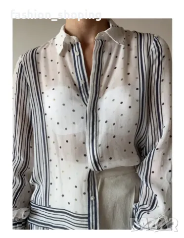  Риза с десен точки Massimo Dutti, размер 40, снимка 9 - Ризи - 50052344