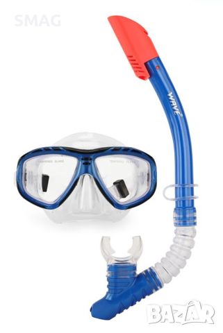 Комплект Морска маска & Шнорхел тъмносин полупрозрачен 12+ години, снимка 1 - Водни спортове - 46279699