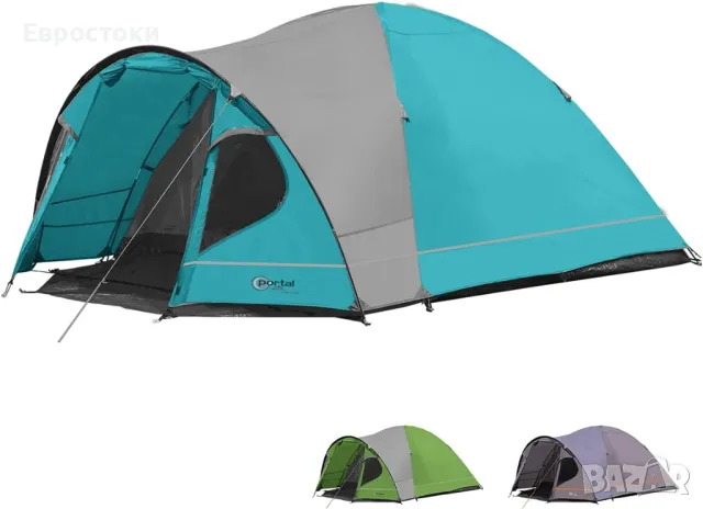 Portal Zeta 4 лека куполна палатка за 4 души с веранда, палатка за къмпинг със защитна покривка, снимка 11 - Палатки - 50087770