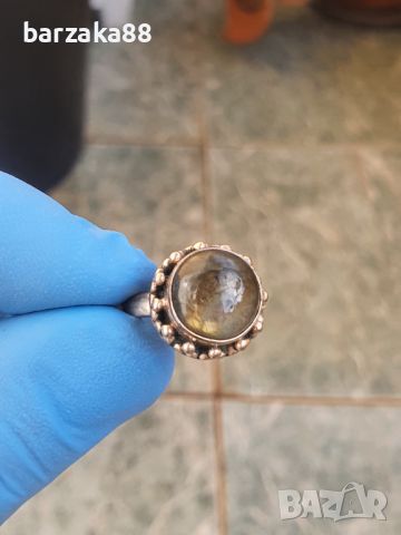 Сребърен пръстен с Лабрадорит, снимка 5 - Пръстени - 45729558