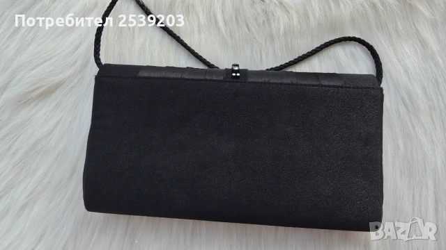 Дамска чанта клъч черен сатен с камъни  , снимка 11 - Чанти - 53919203