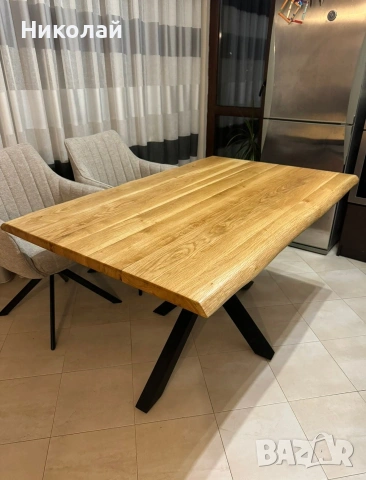 Трапезна маса масив и желязо , снимка 10 - Маси - 53541765