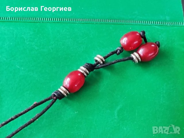 Броеница с червени топчета , снимка 2 - Антикварни и старинни предмети - 50346581