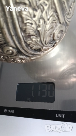 Vintage , масивна , метална , посребрена ваза . , снимка 5 - Декорация за дома - 52998048