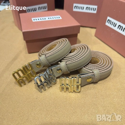 кожен колан от естествена кожа в кутия на марката miu miu 