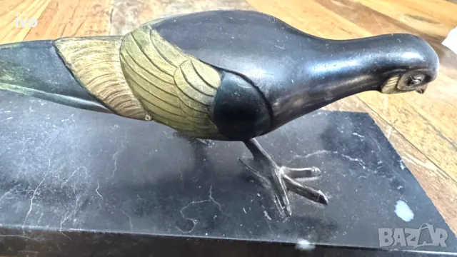 Антикварна месингова фигура на фазан 50-те години, снимка 5 - Колекции - 50114240