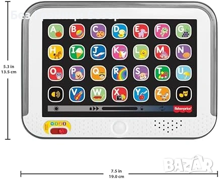 Нов Детски образователен таблет Fisher-Price 100+ звуци и песни 28 бутона UK English за 1-3 години д, снимка 6 - Образователни игри - 54195270