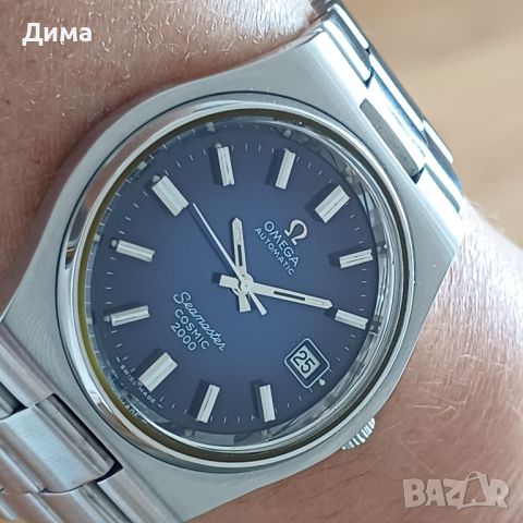 Omega Seamaster Cosmic 2000 Automatic Тъмно Син Циферблат, Дата, Кал.1012, Реф.166.130, снимка 7 - Мъжки - 46712494