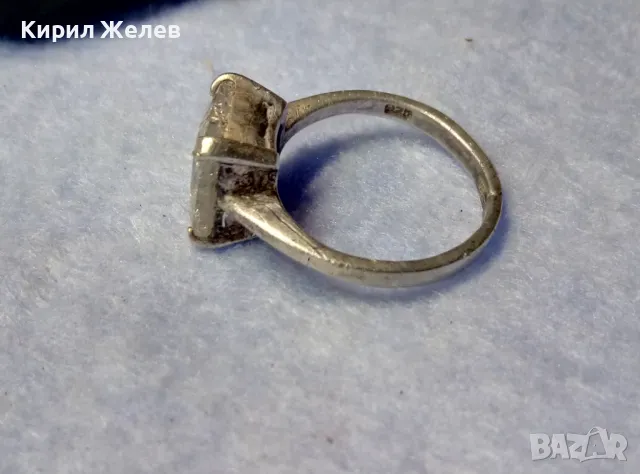 ВИНТИДЖ АРТ СРЕБЪРЕН ПРЪСТЕН СРЕБРО 925 с ГОЛЯМ ЮВЕЛИРНО ФАСЕТИРАН НАТУРАЛЕН ПЛАНИНСКИ КРИСТАЛ 48612, снимка 7 - Пръстени - 50192487