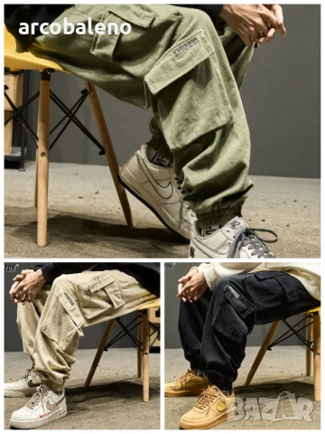 Мъжки карго панталони с множество джобове, 3цвята 