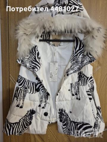 Дамски пухен зимен елек, снимка 4 - Елеци - 52565560