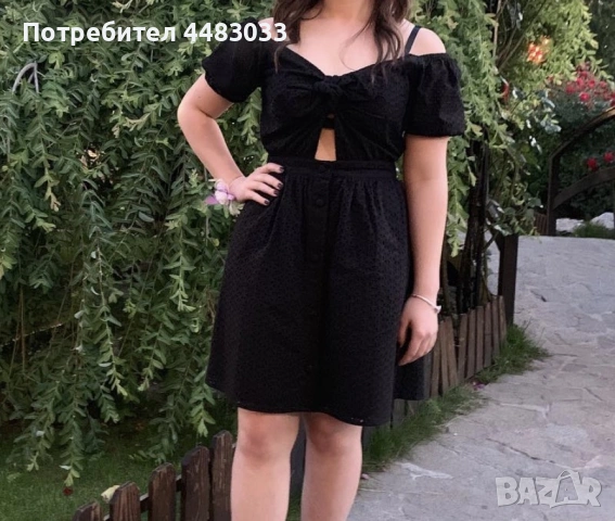 Черна къса рокля Zara, размер S 