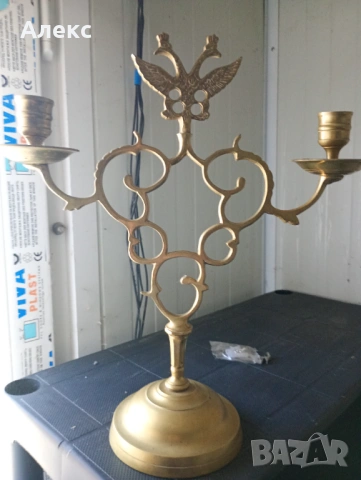 Стар масивен свещник!, снимка 2 - Нумизматика и бонистика - 53790487