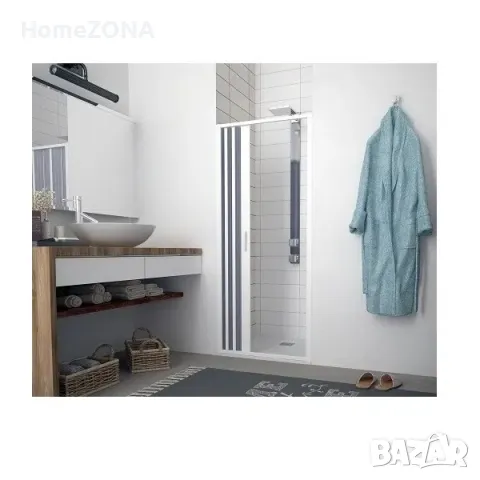 Параван за баня FLEX, хармоника, 120-140×185 см, обков PVC – бял, снимка 2 - Паравани - 49367607