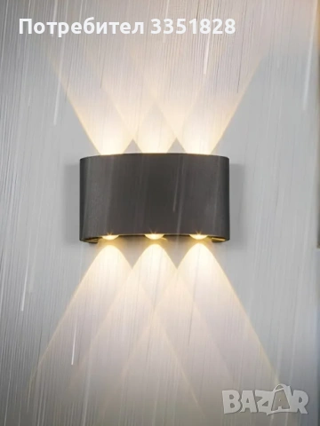 ЛЕД СТЕННА ЛАМПА С 6 КРУШКИ, ВОДОУСТОЙЧИВА