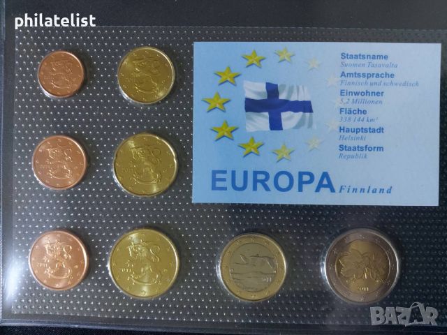 Финландия 2011 - Евро сет - комплектна серия от 1 цент до 2 евро, снимка 1 - Нумизматика и бонистика - 45526666