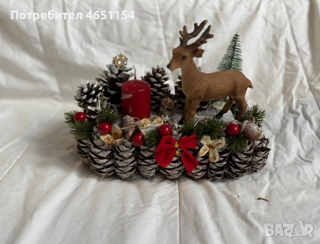 Коледен свещник "Зимна приказка ", снимка 2 - Декорация за дома - 52577709