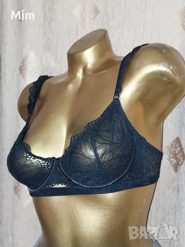 70 D Черен дантелен сутиен , снимка 3 - Бельо - 51360969