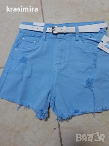 Къси панталонки в синьо , снимка 3 - Къси панталони и бермуди - 46448326