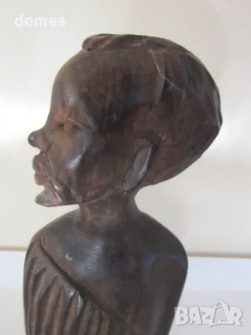 Глава на мъж-фигура от абанос от Гана, Африка, снимка 3 - Статуетки - 49509346