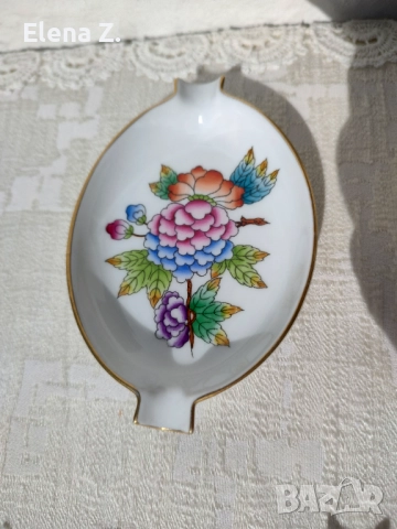 2 ръчно рисувани пепелника Herend Hungary, снимка 4 - Декорация за дома - 52231540