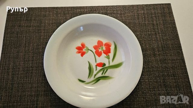 стара емайлирана чиния, снимка 3 - Чинии - 46420620