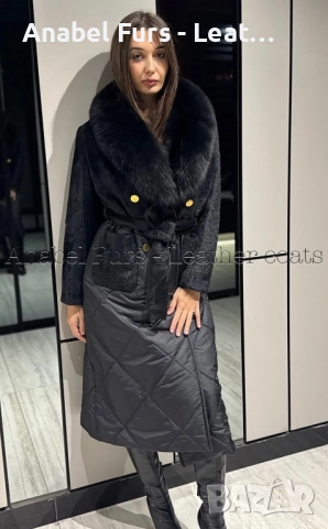 Дамско палто от естествен косъм и естествена кожа, снимка 12 - Якета - 34455047