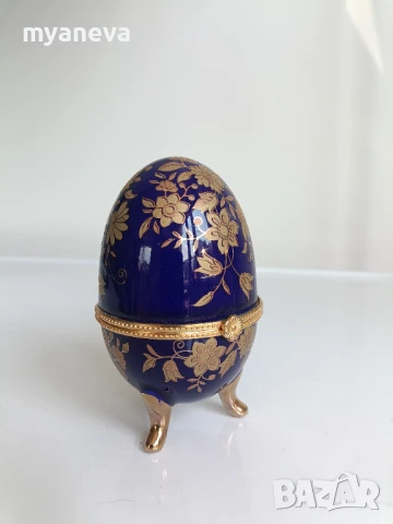 Порцеланово яйце с флорални мотиви, кутия за бижута. , снимка 4 - Статуетки - 50968223