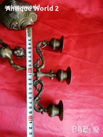 Комплект БАРОКОВИ Свещници Тройки ,Момченце, снимка 6 - Антикварни и старинни предмети - 53196457