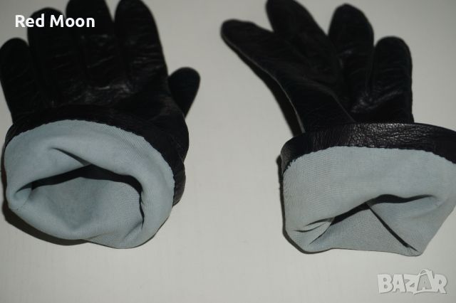 Черни Дамски Ръкавици От Естествена Кожа Размер S, снимка 7 - Ръкавици - 45423309