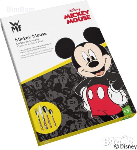 Комплект детски прибори за хранене WMF MICKEY MOUSE / Мики Маус - 4 броя, снимка 3 - Прибори за хранене, готвене и сервиране - 45873575