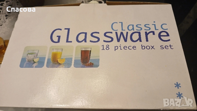 НОВ сервиз от 18 бр. практични и красиви стъклени чаши. В кашон., снимка 4 - Чаши - 51931922