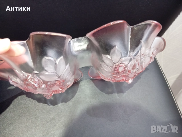 Кристална двойна купа , снимка 14 - Прибори за хранене, готвене и сервиране - 52627525