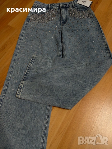 Нови дамски дънки с камъни , снимка 4 - Дънки - 53981225