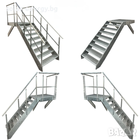 Метално стълбище с площадка 9 стъпала | За монтаж към стена | Поцинковано, снимка 4 - Други - 54236234