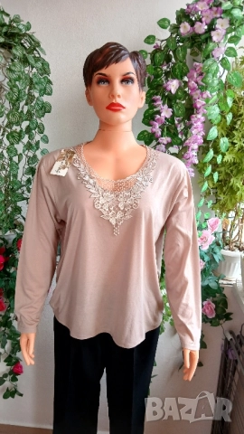 Дамски стилни еластични блузи с дантели., снимка 4 - Блузи с дълъг ръкав и пуловери - 51870911