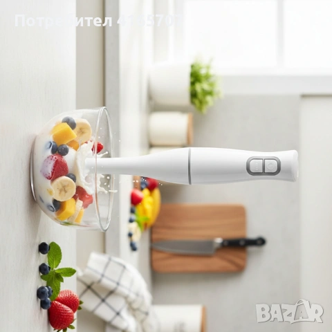 Ръчен пасатор Rosberg R51112O, 350W, 2 скорости, пластмасова пасираща приставка, снимка 4 - Чопъри и пасатори - 53529420